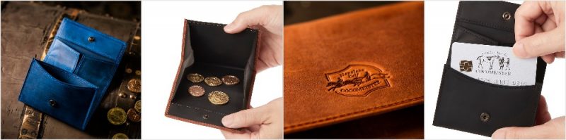 ナポレオンカーフアレッジドコインケースの外観と収納ポケット